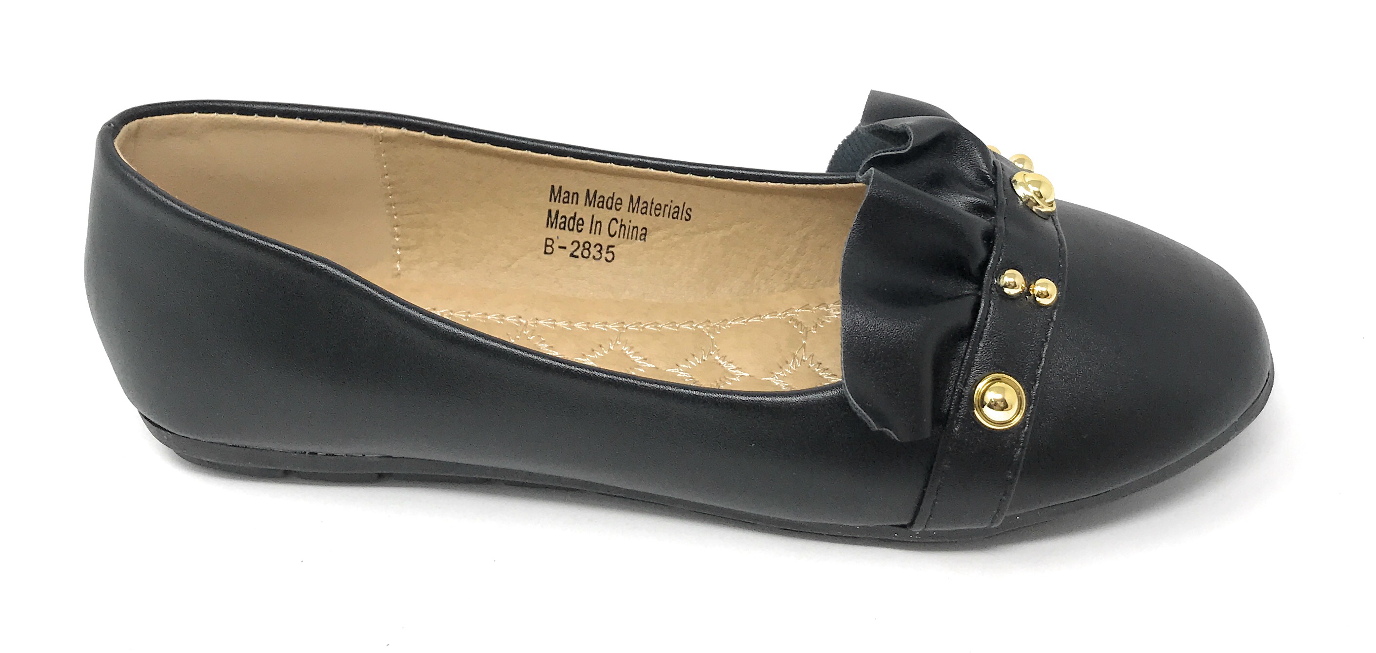 Victoria K Women's Ruffle With Gold studs Ballerina Flats