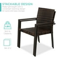 thumbnail image 4 of Best Choice Products Set of 2 Wicker Chairs, Stackable Outdoor Dining Furniture w/ Armrests - Brown, 4 of 8
