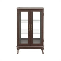Cherry 25.98 in. Display Cabinet with 2 Glass Doors