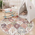 thumbnail image 5 of Moynesa 5'Round Moroccan Trellis Washable Rug - Round Rug 5ft Soft Non-Slip Circle Area Rugs for Bedroom Non-Shedding Distressed Throw Carpet for Living Room Bathroom Nursery Kitchen Orange, 5 of 6