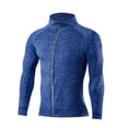 thumbnail image 3 of Lenpel Men's Zip up Sweatshirt Jackets Stand Collar Long Sleeve Coats with Pocket Stretch Slim Fit Casual Outerwear Tops(Blue,X-Large), 3 of 4