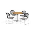 thumbnail image 3 of OFM  Oak 36-inch Square Flip Top Break Room Table with 4 Moon Chairs - 36, 3 of 5