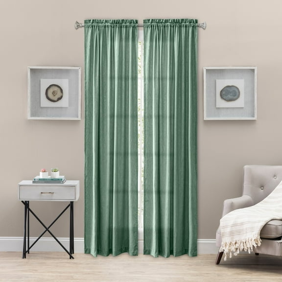 Ellis Curtain Portland Crushed Taffeta Rod Pocket Tailored Panel - 48x84", Spa