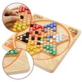 thumbnail image 2 of Zeiwohndc 2 in 1 Checkers & Flight Chess Combo Set Wooden Family Games Children Educational Toy Table Puzzle Board, 2 of 10