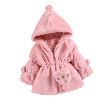 

Honeeladyy Winter Coats Kids Baby Girls Winter Solid Cartoon Faux Wool Sweater Jacket Plus Velvet Thickening Coat Cloak Jacket Thick Warm Outerwear Clothes Pink Sales Online