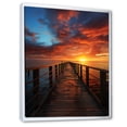 thumbnail image 2 of Designart "Pier Sunrise Morning Radiance" Nautical & Beach Floater Framed Canvas Print, 2 of 7