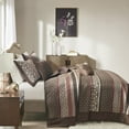 thumbnail image 5 of Madison Park Princeton 5-Piece Polyester Cotton Faux Silk Bedspread Set in Brown, 5 of 5