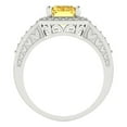 thumbnail image 4 of 2.78 ct Emerald Cut Natural Citrine with Simulated Diamond Halo Accents 14K White Gold Womens Engagement Ring, 4 of 5