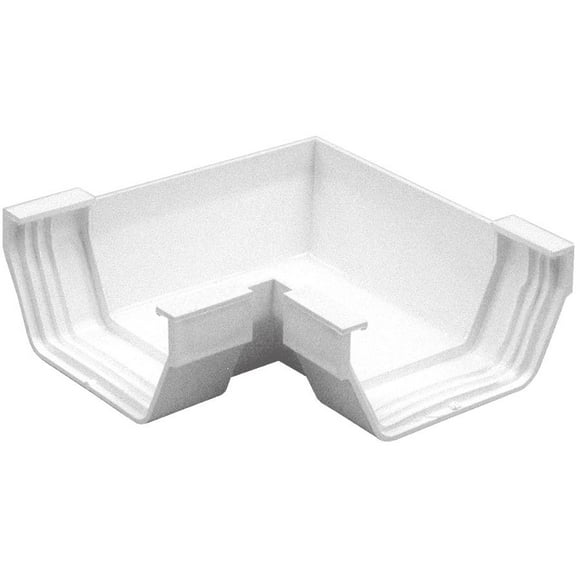 90 Degree Contemporary White Vinyl Gutter Mitre