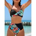 thumbnail image 4 of Cenuakty Women's Two Piece Bikini Bathing Suits Sleeveless Halter Neck Bra High Waist Floral Thong Swimsuits, 4 of 9