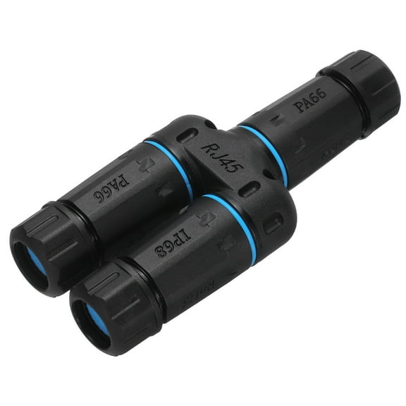Uxcell Waterproof RJ45 Coupler, 1 in 2 Out Splitter Waterproof IP68 Cable Connector for Cat5/Cat5e/Cat6/Cat7/Cat8