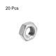 thumbnail image 3 of 20pcs M8 Tuerca hexagonal métrica de acero inoxidable 201 tono plateado, 3 of 3