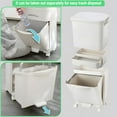 thumbnail image 5 of 42L Kitchen , Large Three-Layer Dual Trash and Recycling Bins, Vertical Dry and Wet Separation Waste Sorting Bins with Wheels for Kitchen, Bedroom, Livingroom, White (Without Bucket), 5 of 6