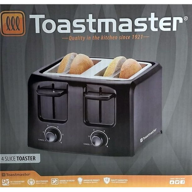 Toastmaster TM-45TS Grille-Pain à 4 Tranches avec une Touche de Fraîcheur&44; Noir