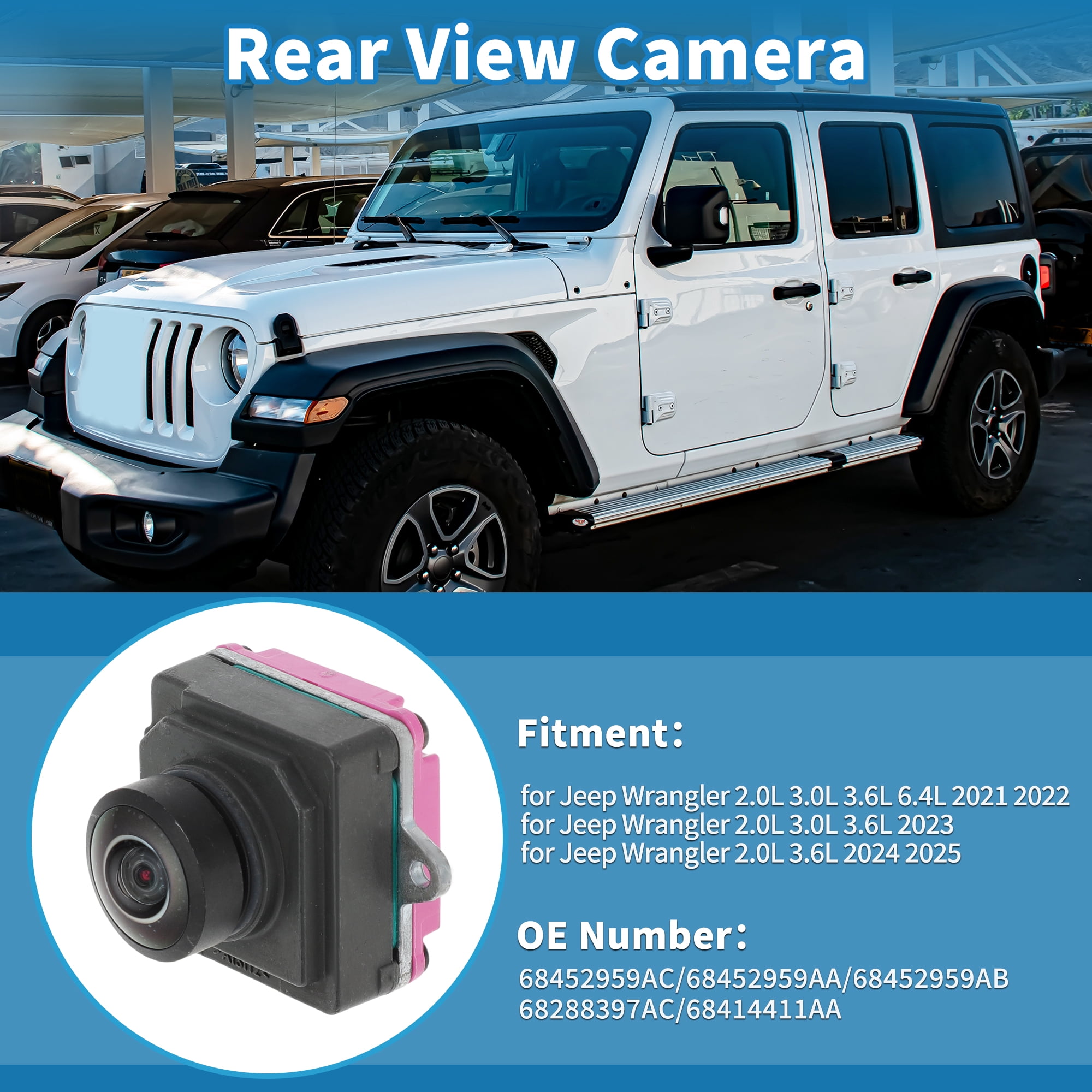 Unique Bargains Rear View Camera for Jeep Wrangler 2021 2022 2023 2024 2025 Park Assist