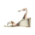 thumbnail image 2 of Stuart Weitzman Everly 75 Leather Wedge Sandal, 8.5, Gold, 2 of 5