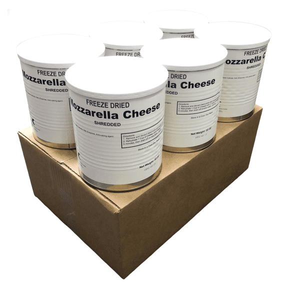 (6 Cans Pack) Military Surplus Freeze Dried Mozzarella Cheese 25  Years Long Shelf Life | Emergency Camping Food for Hiking, Backpacking | #10 Can ✅