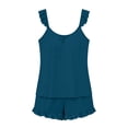 thumbnail image 6 of jobturf Ruffle Pajamas for Women 2 Piece Sets Loose Fit Cute Lounge Set Scoop Neck Tank Top and Shorts Matching Pj Outfits S-XXL, 6 of 6