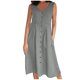 thumbnail image 3 of Vestido Corto de Manga Larga para las Mujeres Color Sólido Cuello Tripulación Vestido de Manga Corta, Bolsillo Rodilla Longitud Vestido de Verano para las Mujeres, 3 of 7