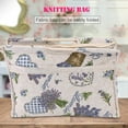 thumbnail image 3 of HURRISE 1pc Exquisite Practical Wood Handle Woven Fabric Storage Bag for Knitting Needles Sewing Tools, Wood Handle Knitting Bag, Knitting Needle Storage, 3 of 7