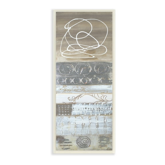 Stupell Industries Artistic Layers Abstract Pattern Stitching Circular Line Doodle ,7 x 17, Design by Gina Ritter