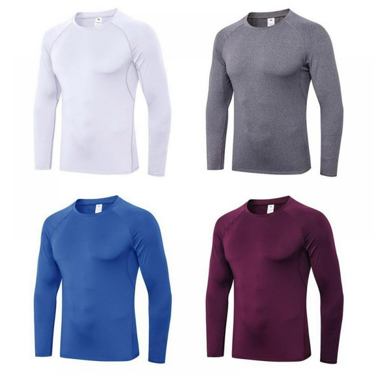 Men's Dry-Fit Moisture Wicking Performance Long Sleeve T-Shirt, UV Sun  Protection Outdoor Active Athletic Crew Top S-2XL 