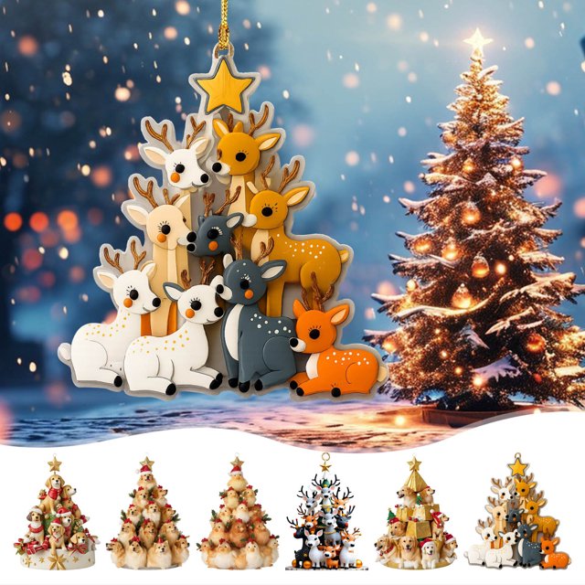 Pendiente de Árbol Navideño, Pendiente de Avión de Acrílico, Adornación de Navidad para Árbol de Navidad, Pendiente de Hogar de Navidad, Pendiente de Celebración de Navidad, Acrílico, Colgante de