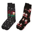 thumbnail image 3 of MeMoi 2 Pair Men's Rayon Blend "Holiday Cheer" Christmas Novelty Crew Socks - Mens - Male, 10-13, Gray-Black, 3 of 4