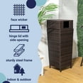 thumbnail image 5 of happimess Keaton Modern 24.13-Gallon All-Weather Wicker/Metal Lidded Hideaway Outdoor Trash Can for Package Delivery, Patio Furniture, Cushions, Gardening Tools, Pool Supplies, Brown, HPM1203A, 5 of 9