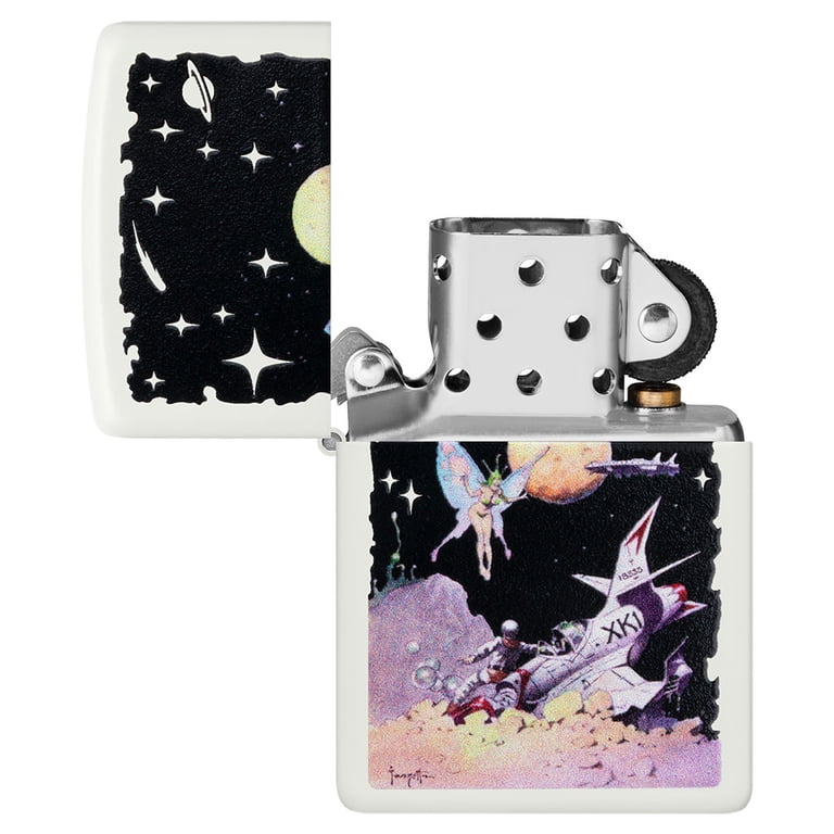 Zippo Frank Frazetta Fairy Spaceship White Matte Pocket Lighter