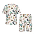 thumbnail image 1 of Fotbe Travel1 Pijama Estampada de 2 Piezas para Niños – Ropa de Dormir de Manga Corta Cómoda para Niños y Niñas, Camiseta y Shorts de Algodón-Medium, 1 of 6