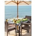 thumbnail image 2 of Outdoor Tablecloth with Umbrella Hole and Zipper, Sunflowers Square Table Cloth 60x60 Inch Waterproof Tablecloth, Spring Farmhouse Country Truck Leaf Wood Grain Picnic Table Cover for Patio Camping, 2 of 7