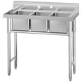 thumbnail image 2 of Yesurprise Stainless Steel Freestanding 3-Bowl Utility Sink Garage Laundry Kitchen Commercial Grade Durable, 2 of 9