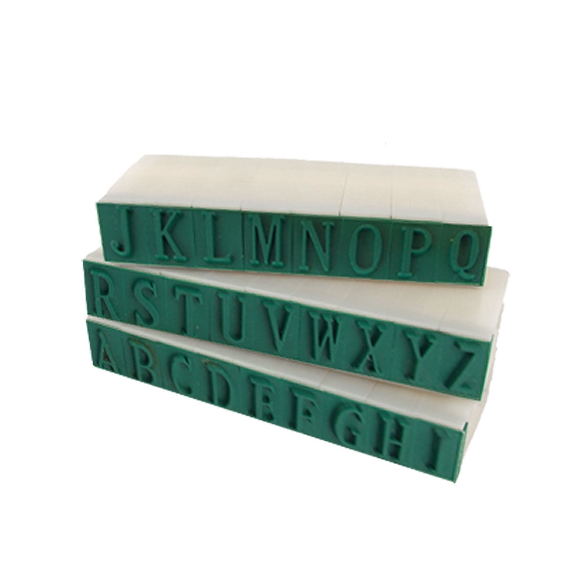 uxcell Plastic Detachable Green Rubber 26-Letters English Alphabet Stamp Set 