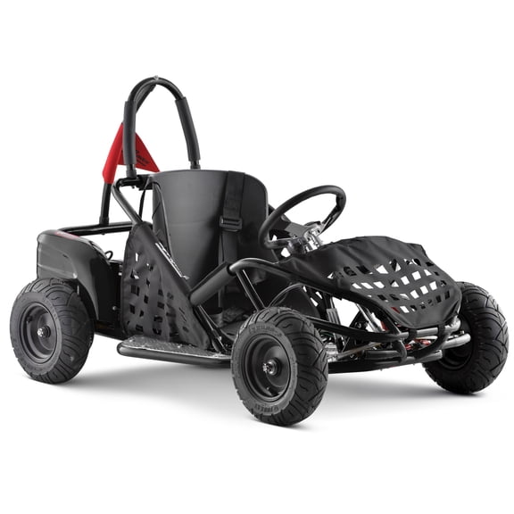 Electric Go Kart 4-Wheeler Shock Absorber,Go Carts with 1000 W Brushless Motor and 3-Speed,Max Speed 20 MPH 4 wheeler for Adults & Teens,Black