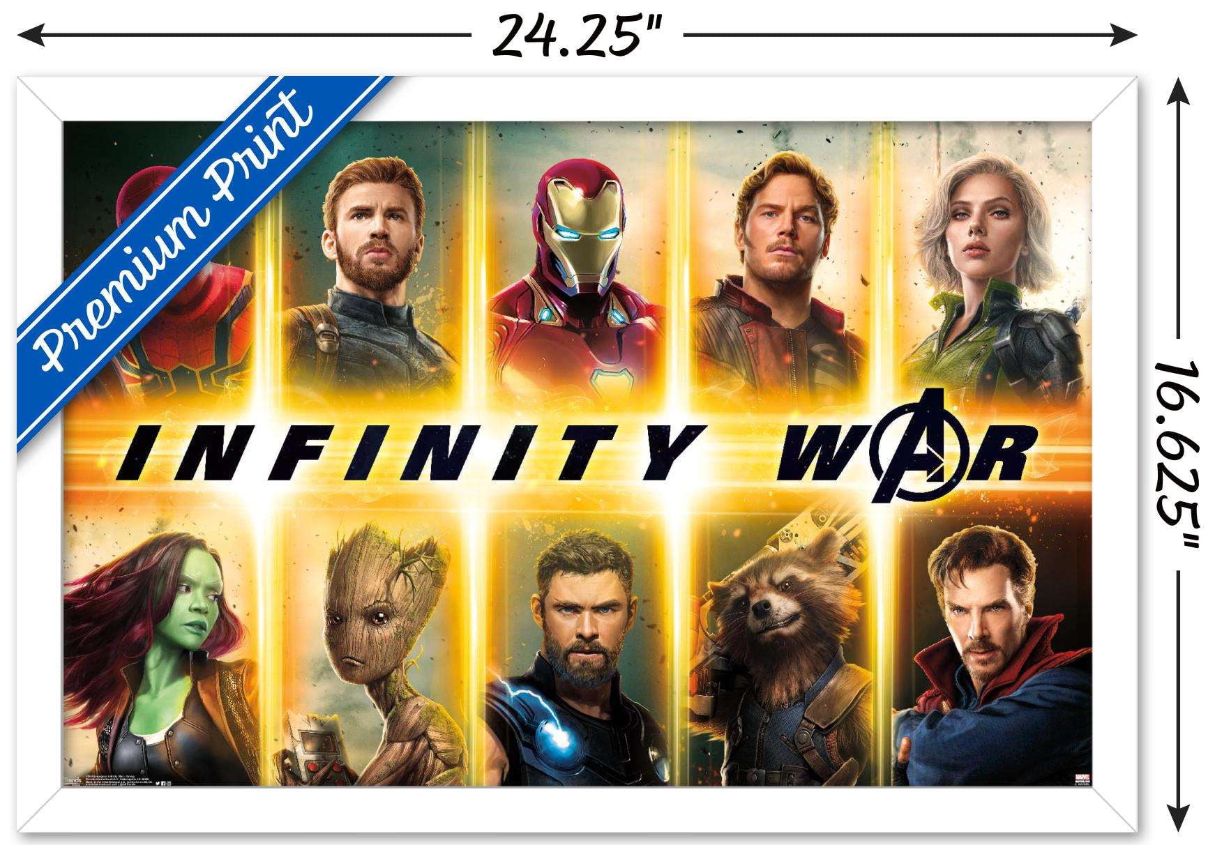 Marvel Cinematic Universe - Avengers - Infinity War - Group Wall Poster, 14.725" x 22.375", Framed