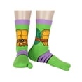 thumbnail image 6 of Teenage Mutant Ninja Turtles Men's Split Toe Adult Costume Mid-Calf Crew Socks Fits Sock Size 10-13, 6 of 7