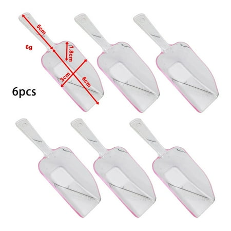 

6Pcs Mini Plastic Ice Scoops Ice Scoopers Ice Shovel For Birthday Party Dessert small+pink