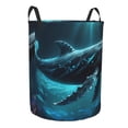 thumbnail image 2 of Daiia Vintage Blue Pattern Whale Round Laundry Basket with Handles Thickened Waterproof Circular hamper,Dirty Clothes Storage Basket for Bedroom,Bathroom,College Dorm-Medium, 2 of 8