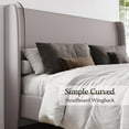 thumbnail image 5 of Merluxy Queen Bed Frame with 51.2" Wingback Headboard,Linen Upholstered,No Box Spring Needed,Light Grey, 5 of 9