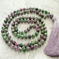 thumbnail image 2 of K-KED 8mm Zoisite Gemstone 108 Beads Tassel Mala Necklace Buddhism Chakra, 2 of 4
