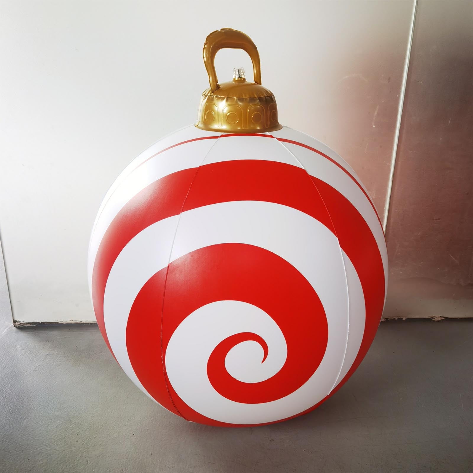 VOTRUDI Giant 60cm Inflatable Christmas Yard Ball, Peppermint
