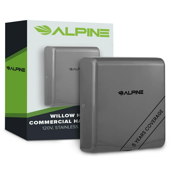 Alpine Commercial Hand Dryer with HEPA Filter, 8 Seconds Extreme Speed Electric Hand Dryer for Home Bathroom / Restaurant with Heat & Speed Control - ADA Compliant (120V Grey)