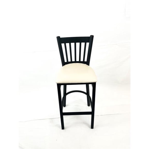 JMC Furniture JMCCBBVSCRM Cobra Series Barstool, Supports Up to 300 lbs, 28.5 in. Seat Height, Cream Seat, Black Back & Base
