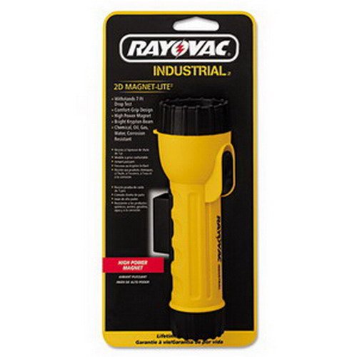 2 Cell D Size Yellow Industrial Flashlight with Krypton Bulb and