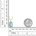 thumbnail image 4 of Gem Stone King 8.32 Ct Octagon Checkerboard Sky Blue Topaz White Diamond 18K Yellow Gold Plated Silver Pendant with Chain, 4 of 5