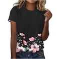 thumbnail image 1 of Tops de Ajuste Suelto para las Mujeres Impreso Manga Corta Suéter Camiseta Cuello Redondo Blusa Casual, Top de Moda para el Uso Diario Y las Salidas, 1 of 7