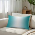 thumbnail image 3 of Teal Ombre Throw Pillow Cover, Pillowcase Protectors with Zipper, Breathable Decorative Lumbar Pillow Case Cover, Turquoise White Gradient Modern Abstract Art Pillow Shams for Couch Sofa 16x24Inch, 3 of 8