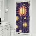 thumbnail image 2 of Gothic Shower Curtain - Dark Celestial Moon & Star Print, Mystical Cosmic Theme Bath Decor, Waterproof Polyester, 36"Wx72"L, Goth Aesthetic Gift, 2 of 5