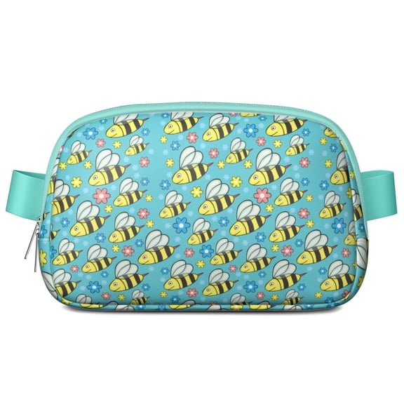 Bumble Bee Fanny Pack for Women - Waterproof Adjustable Waist Bag with Cute Honeycomb Pattern, Lightweight Hands-Free Belt Bag for Travel & Daily Use